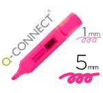Rotulador q-connect fluorescente rosa punta biselada