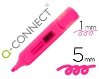 Rotulador q-connect fluorescente rosa punta biselada