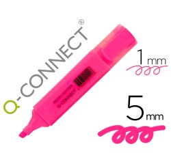 Rotulador q-connect fluorescente rosa punta biselada
