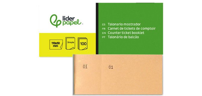 Talonario liderpapel mostrador 50x110 mm tl10 naranja con matriz