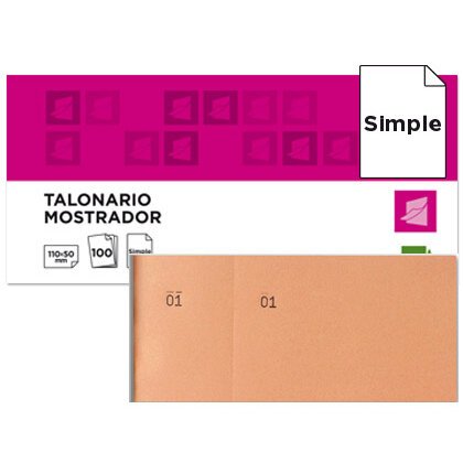 Talonario liderpapel mostrador 50x110 mm tl10 naranja con matriz