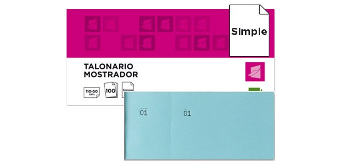 Talonario liderpapel mostrador 50x110 mm tl08 celeste con matriz