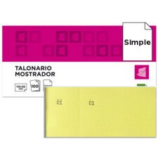 Talonario liderpapel mostrador 50x110 mm tl07 amarillo con matriz