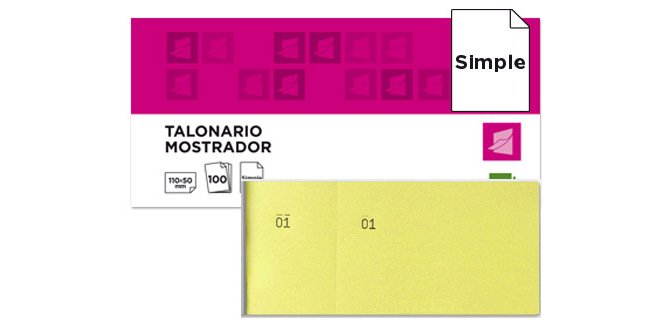 Talonario liderpapel mostrador 50x110 mm tl07 amarillo con matriz