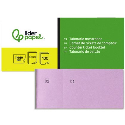 Talonario liderpapel mostrador 50x110 mm tl11 rosa con matriz