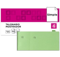 Talonario liderpapel mostrador 50x110 mm tl12 verde con matriz