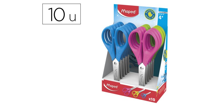Tijeras escolares ergonómicas 12 cm Maped para zurdos
