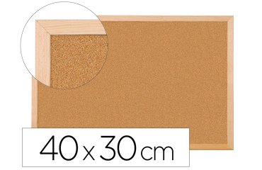 Pizarra corcho q-connect 40x30 cm marco de madera