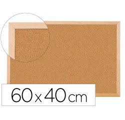 Pizarra corcho q-connect 60x40 cm marco de madera