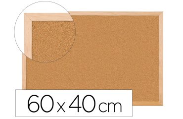 Pizarra corcho q-connect 60x40 cm marco de madera