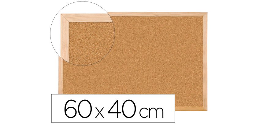 Pizarra corcho q-connect 60x40 cm marco de madera
