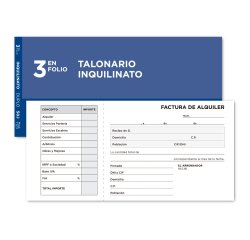Talonario liderpapel inquilinato 3/fº original y copia t207 con codiciones e i.v.a.