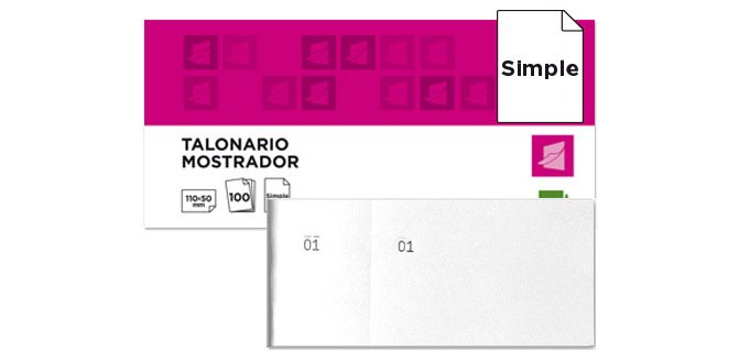 Talonario liderpapel mostrador 50x110 mm tl09 blanco con matriz