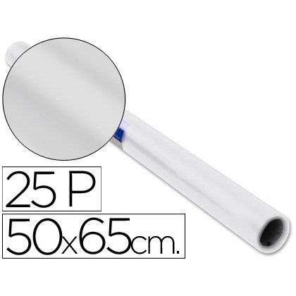 Papel charol blanco rollo 25 hojas de 50x65 cm