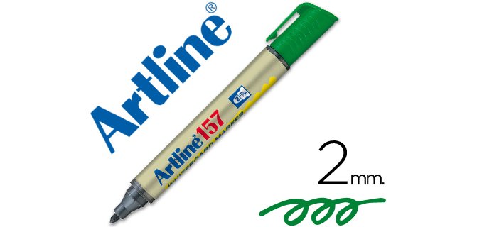 Rotulador artline pizarra ek-157 verde punta redonda 2 mm