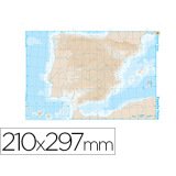 Mapa mudo b/n din a4 españa fisico