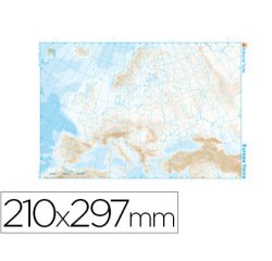 Mapa mudo b/n din a4 europa fisico