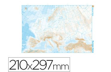 Mapa mudo b/n din a4 europa fisico