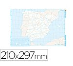 Mapa mudo b/n din a4 españa politico