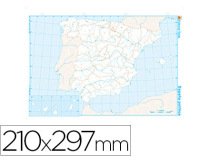 Mapa mudo b/n din a4 españa politico