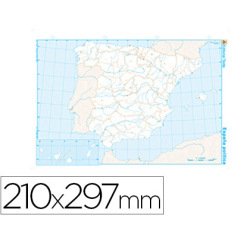 Mapa mudo b/n din a4 españa politico