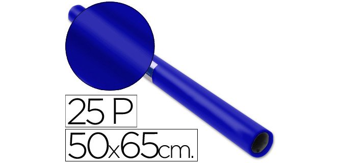 Papel charol rollo azul 