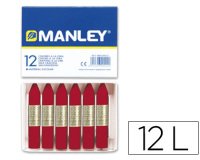 Lapices cera manley unicolor carmin n.10 caja de 12 unidades
