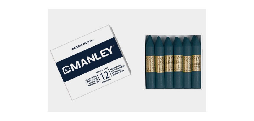Lapices cera manley unicolor azul turquesa n.16 caja de 12 unidades