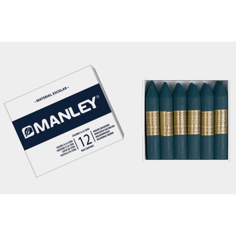 Lapices cera manley unicolor azul turquesa n.16 caja de 12 unidades