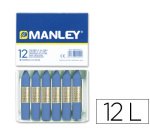 Lapices cera manley unicolor azul ultramar n.18 caja de 12 unidades