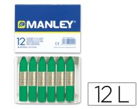 Lapices cera manley unicolor verde natural n.21 caja de 12 unidades