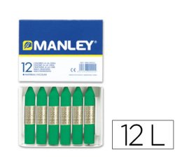 Lapices cera manley unicolor verde natural n.21 caja de 12 unidades