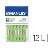 Lapices cera manley unicolor verde amarillento n.22 caja de 12 unidades