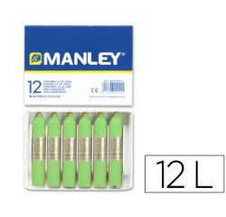 Lapices cera manley unicolor verde amarillento n.22 caja de 12 unidades