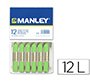 Lapices cera manley unicolor verde amarillento n.22 caja de 12 unidades