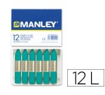 Lapices cera manley unicolor verde turquesa n.23 caja de 12 unidades