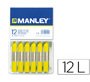 Lapices cera manley unicolor amarillo limon n.2 caja de 12 unidades