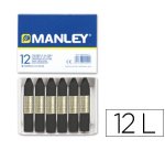 Lapices cera manley unicolor negro n.30 caja de 12 unidades