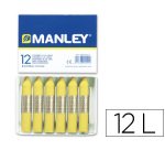 Lapices cera manley unicolor amarillo claro n.4 caja de 12 unidades