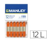 Lapices cera manley unicolor naranja n.6 caja de 12 unidades