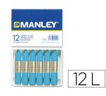 Lapices cera manley unicolor azul celeste n.17 caja de 12 unidades