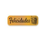Rollo 250 etiquetas holografica oro \"felicidades\" regalos