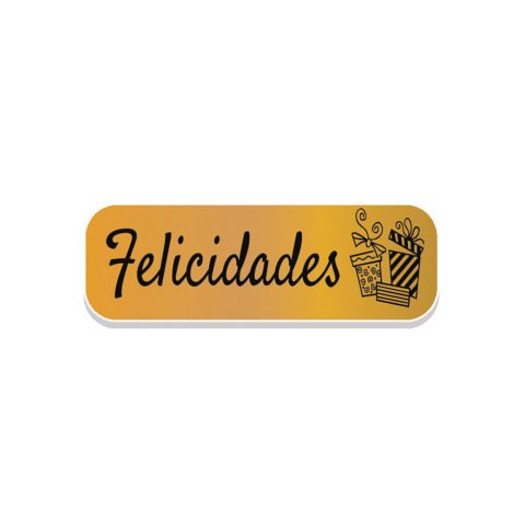 Etiqueta adhesiva arguval holografica oro felicidades rollo de 250 unidades