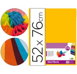 Papel seda Liderpapel naranja 52x76 cm 18 gr -paquete de 25 hojas