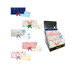 Sobres de regalo arguval con lazo + tarjeta 4 modelos papel 250 gr con relieve y holografia 23x11 cm