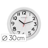 Reloj q-connect de pared plastico oficina redondo 30 cm marco blanco