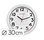 Reloj q-connect de pared plastico oficina redondo 30 cm marco blanco