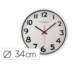 Reloj q-connect de pared plastico oficina redondo 34 cm marco blanco