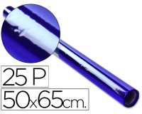 Papel celofan rollo trepado azul 25 hojas de 50x65 cm