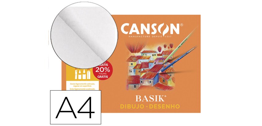 Papel dibujo basik din a4 sin recuadro 130 gramos minipack de 10 hojas